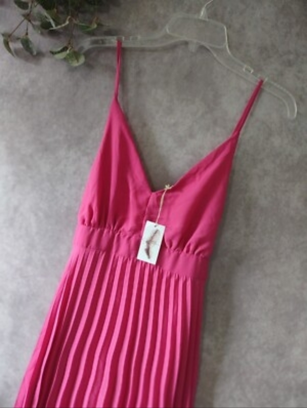 Jessica Simpson Fuchsia Pleated Midi Dress with Spaghetti Straps Size XL